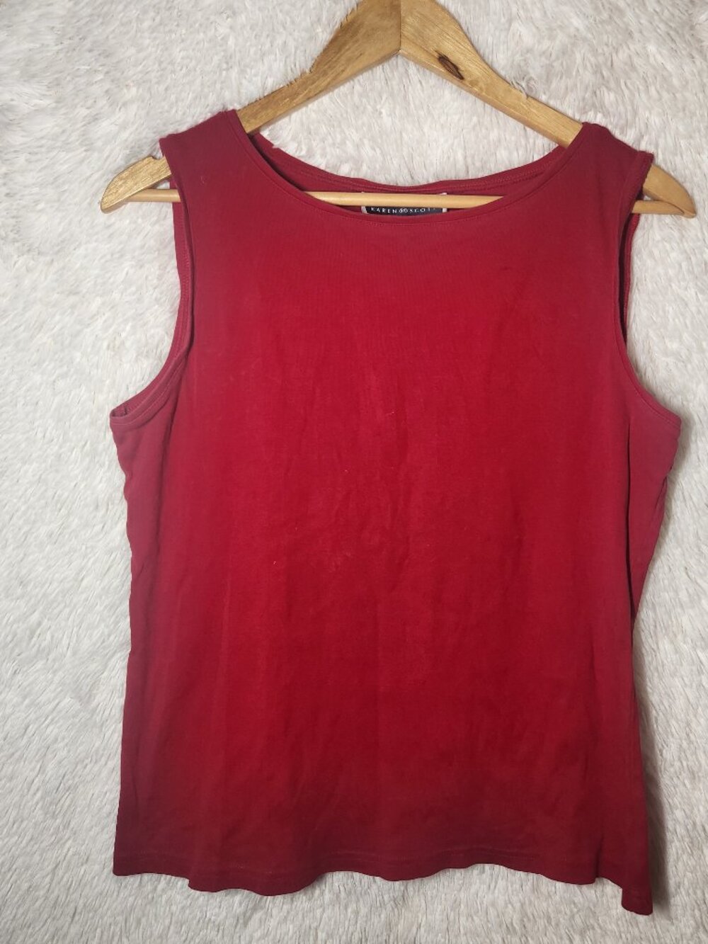 Karen Scott Deep Red Sleeveless Tank Women Size Medium